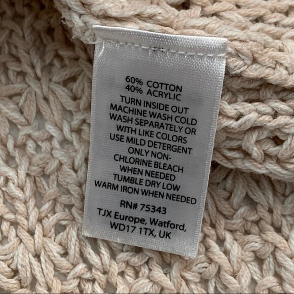 𝅺anthropologie💕ruby Moon Blush Open Weave Long Sleeve Sweater Size S - Picture 7 of 9